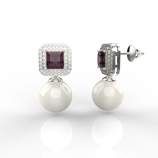 Ruby Earring with Pearls